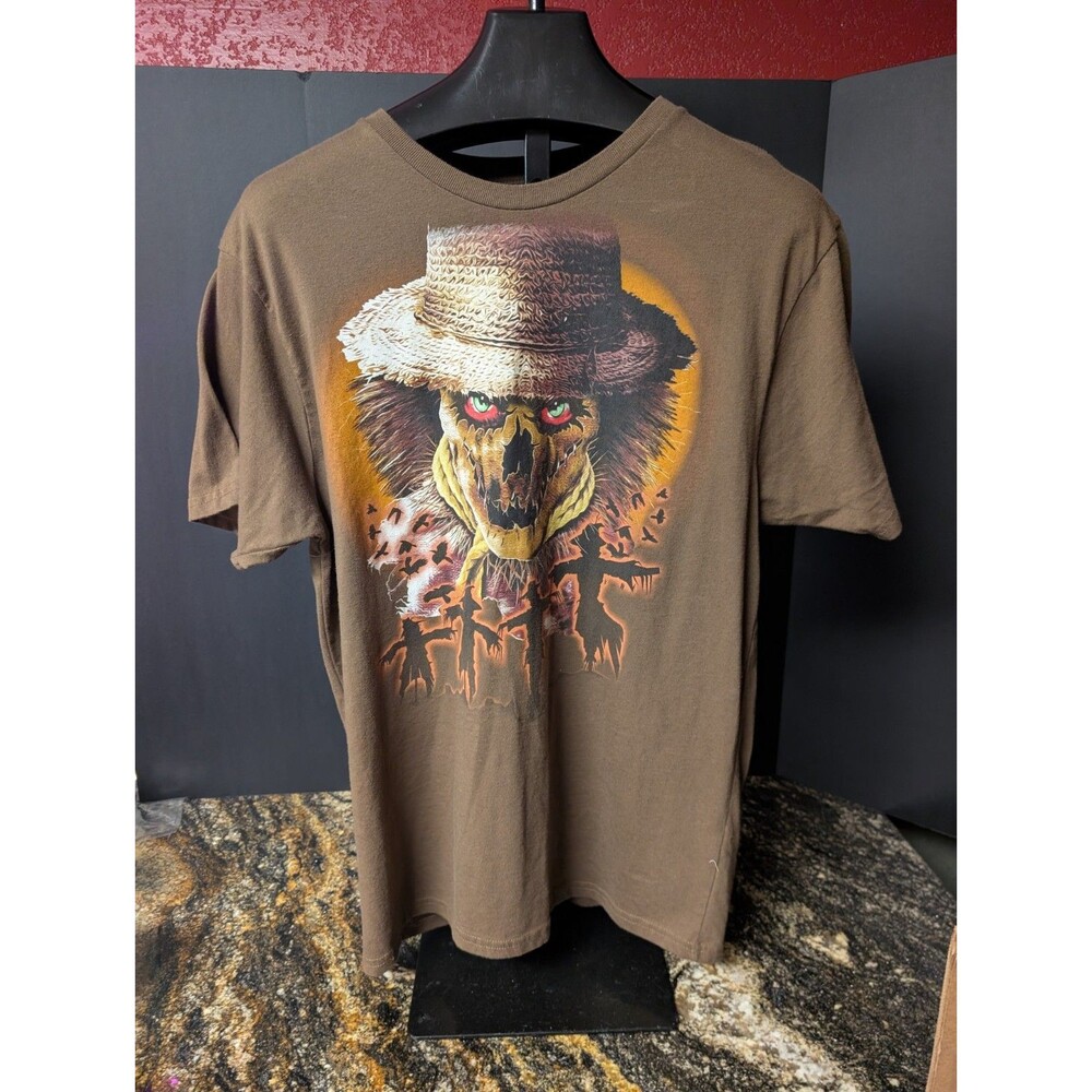 Scary Scarecrow Halloween T-Shirt Men’s Size Large